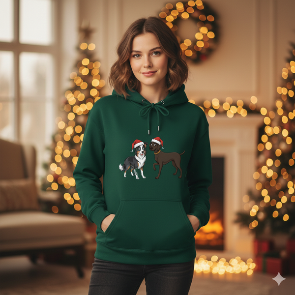 Christmas Pet Magic Starts with Your Upload: Design and Preview Your Custom T-Shirt/Hoodie Today.